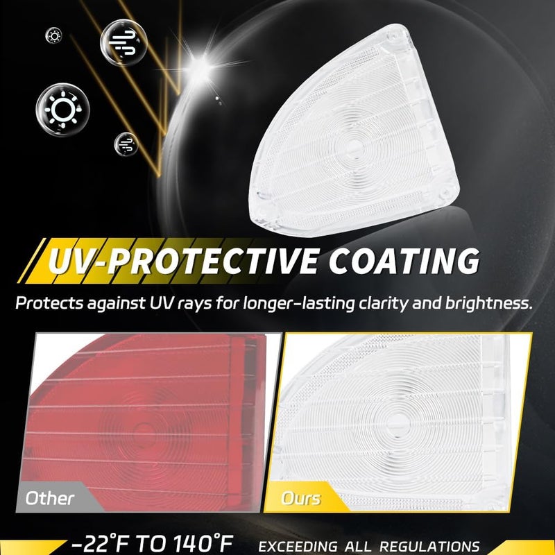 VYNTRAL Tail Light Lamp Lens Compatible with CHEVRO-LET GMC SUBURBAN PANEL 1960 1961 1962 1963 1964 1965 1966, [DOT Certified] Rear Bumper Reflector Light Lens [No Bulbs], 2 PCS, Clear Lens - Image 3